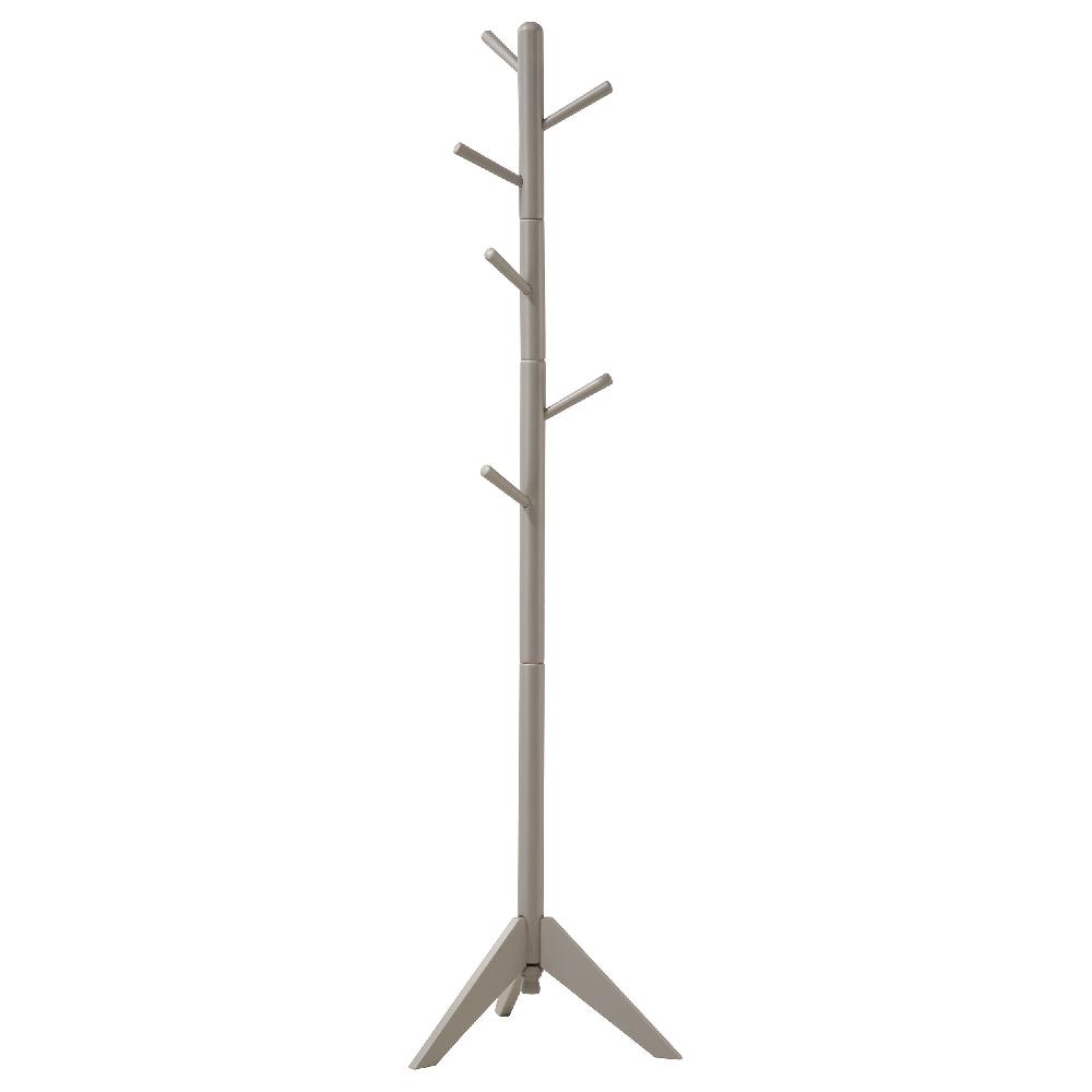 coaster Devlin 6 Hook Freestanding Wood Coat Rack Hat Hanger Grey