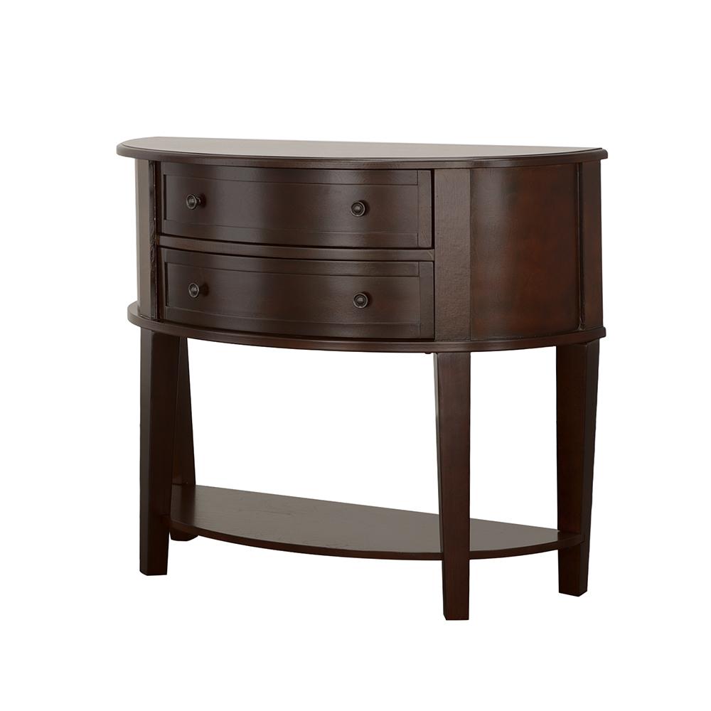 Coaster Diane 2-drawer Demilune Entryway Console Table Cappuccino