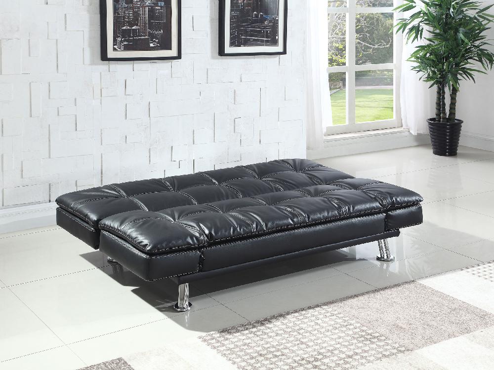 Coaster Dilleston Upholstered Tufted Convertible Sofa Bed Black