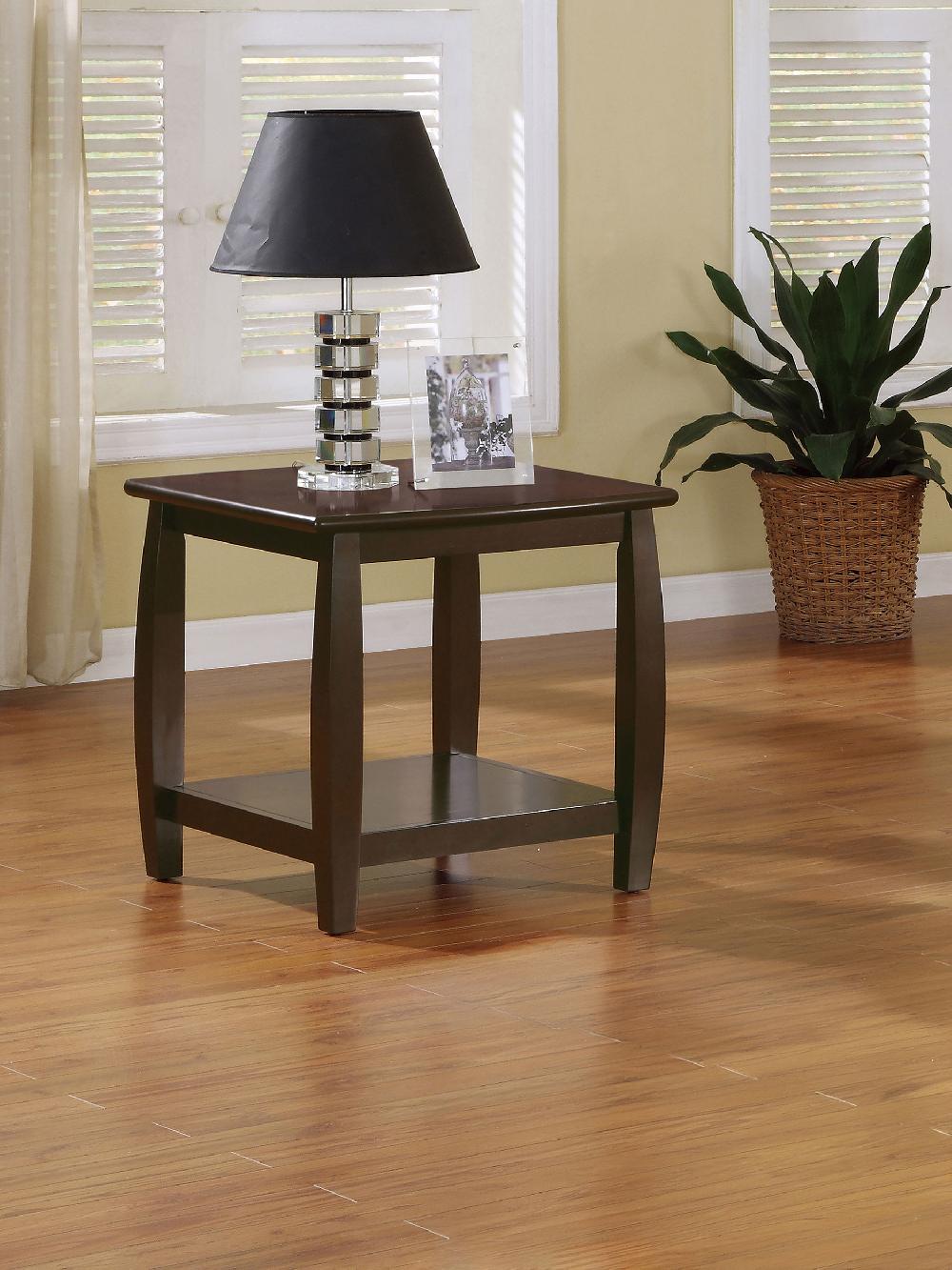 Coaster Dixon 1-shelf Square Wood End Table Espresso