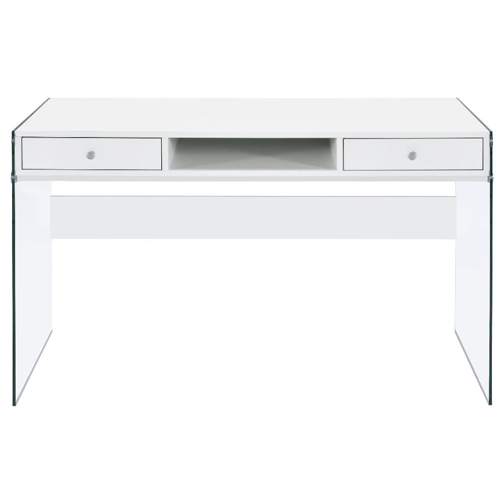 Coaster Dobrev 48-inch 2-drawer Writing Desk White High Gloss