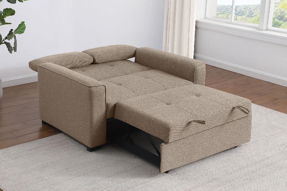 Coaster Edith Upholstered Convertible Sleeper Sofa Bed Beige