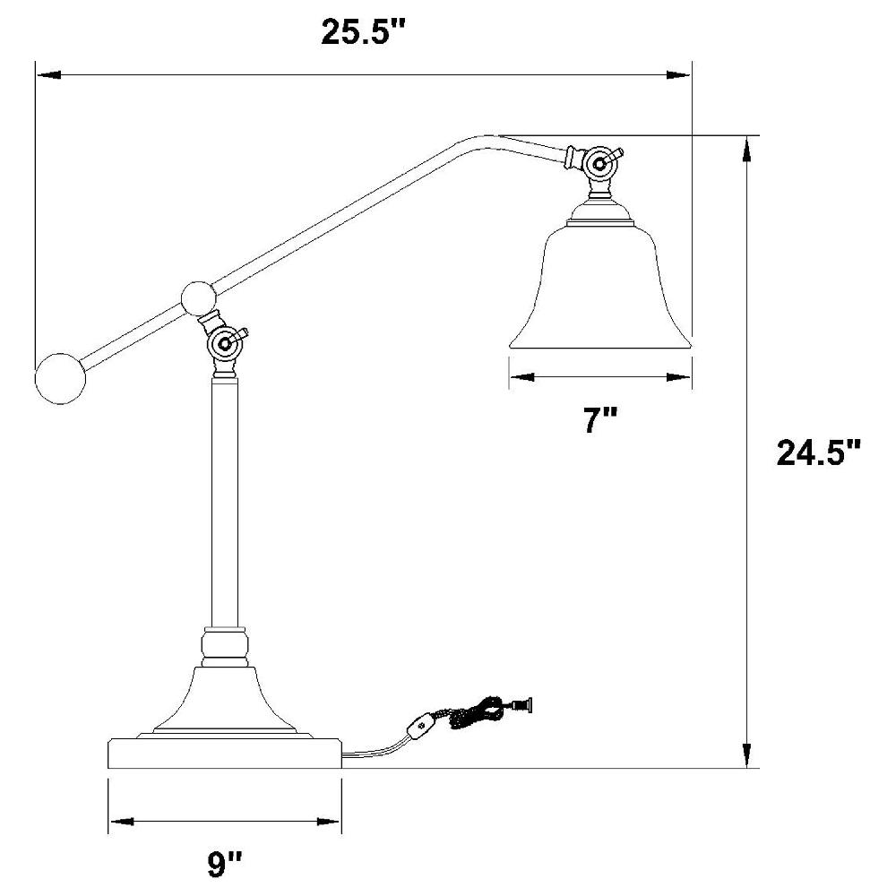 Coaster Eduardo 25-inch Bell Down Bridge Table Lamp Dark Bronze