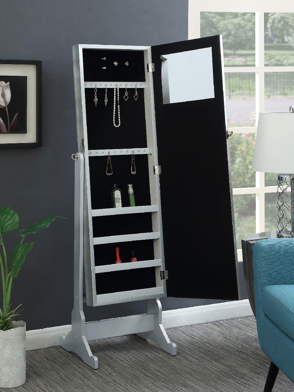 Coaster Elle Cheval Mirror With Jewelry Storage Silver