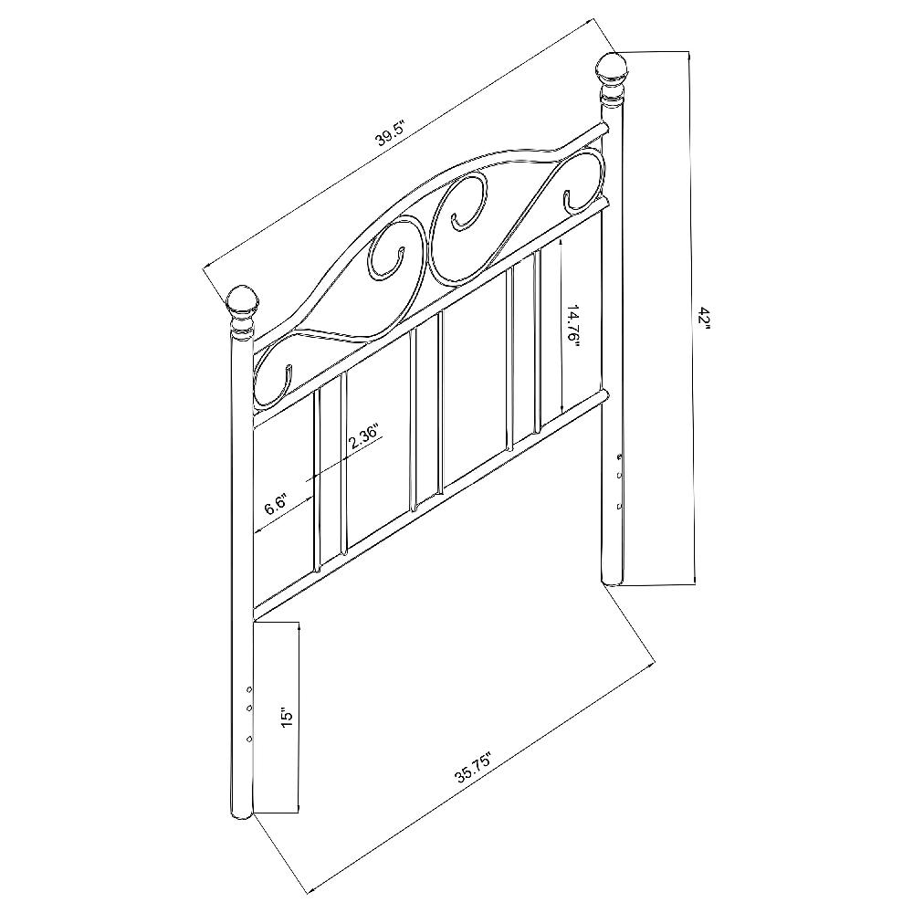 Coaster Ellis Metal Twin Open Frame Headboard Dark Bronze