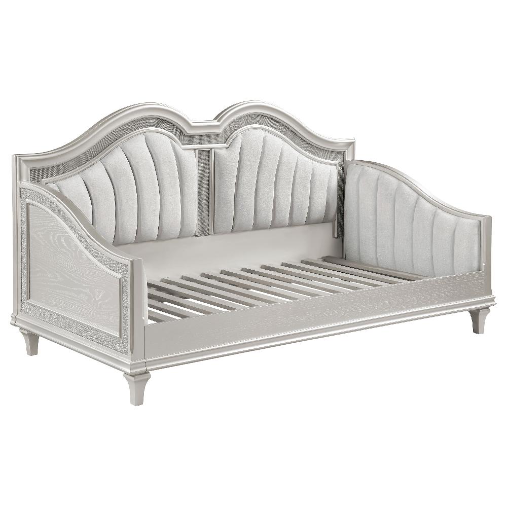 coaster Evangeline Upholstered Twin Daybed Silver Oak