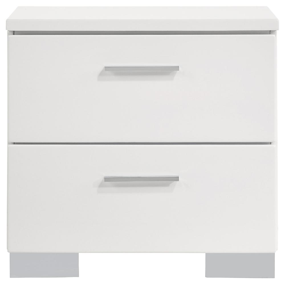 Coaster Felicity 2-drawer Nightstand White High Gloss