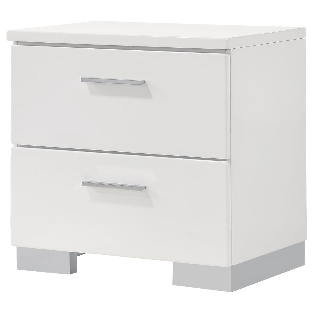 Coaster Felicity 2-drawer Nightstand White High Gloss