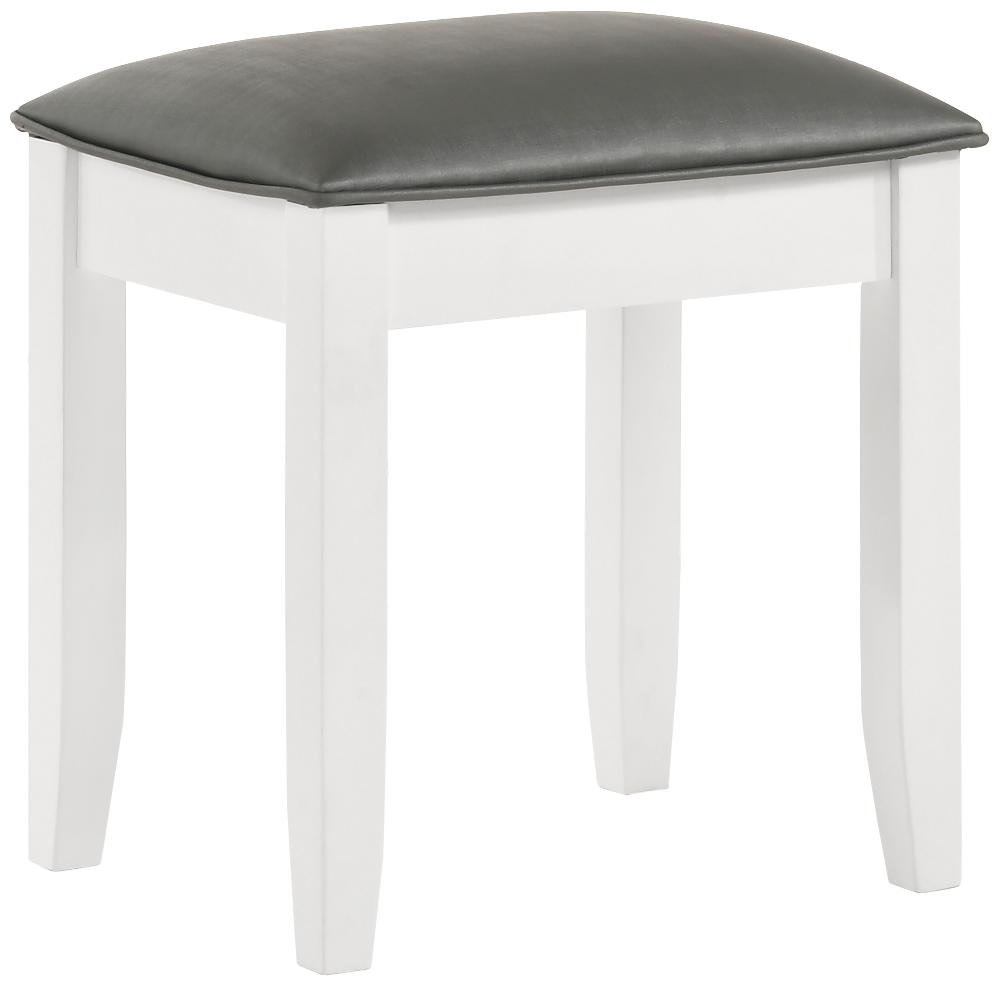 coaster Felicity Upholstered Vanity Stool Metallic and Glossy White