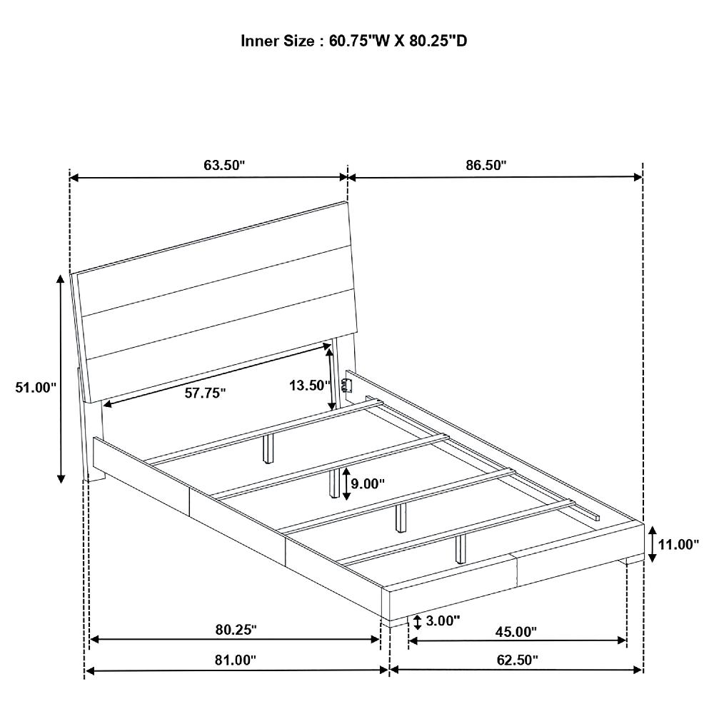 Coaster Felicity Wood Queen Panel Bed White High Gloss