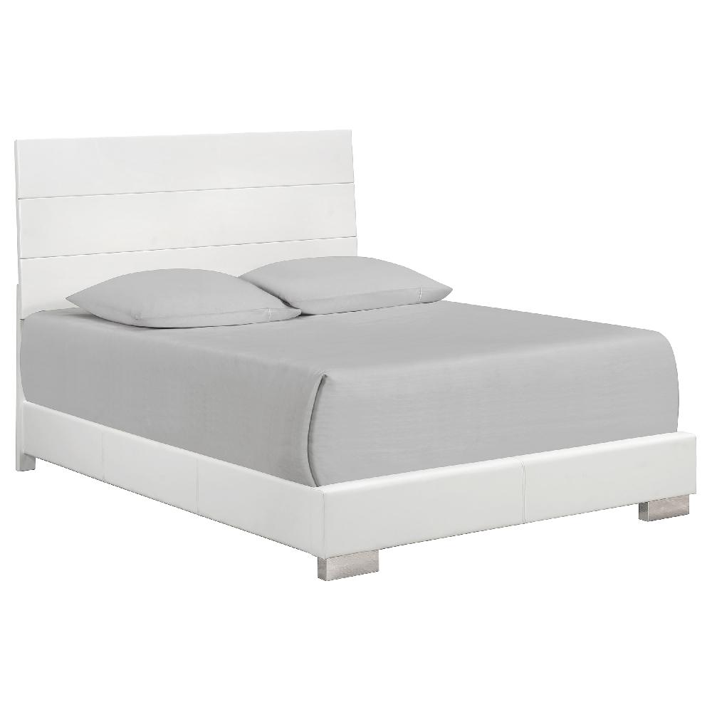 coaster Felicity Wood Queen Panel Bed White High Gloss