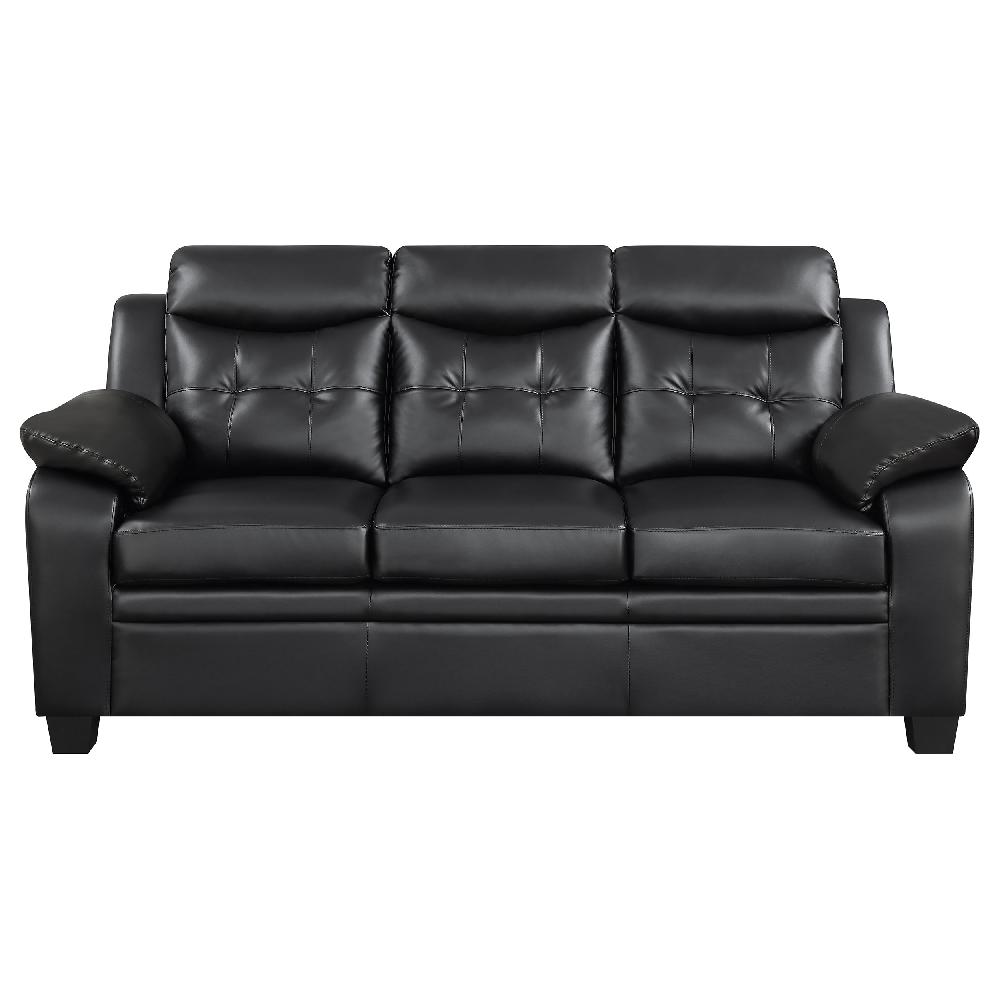 Coaster Finley 3-piece Upholstered Padded Arm Tufted Sofa Set Black