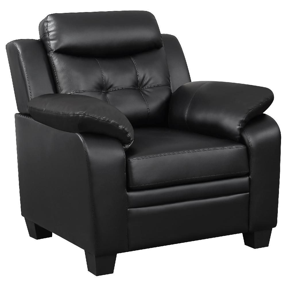 coaster Finley Upholstered Padded Arm Tufted Accent Chair Black