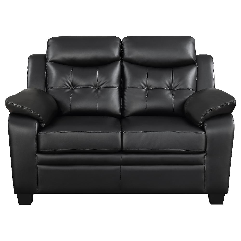 Coaster Finley Upholstered Padded Arm Tufted Loveseat Black
