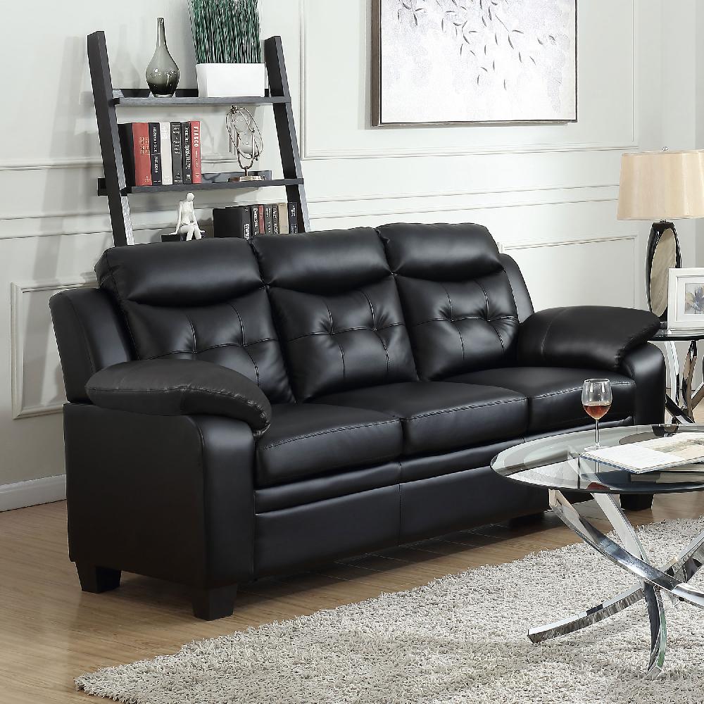 Coaster Finley Upholstered Padded Arm Tufted Sofa Black