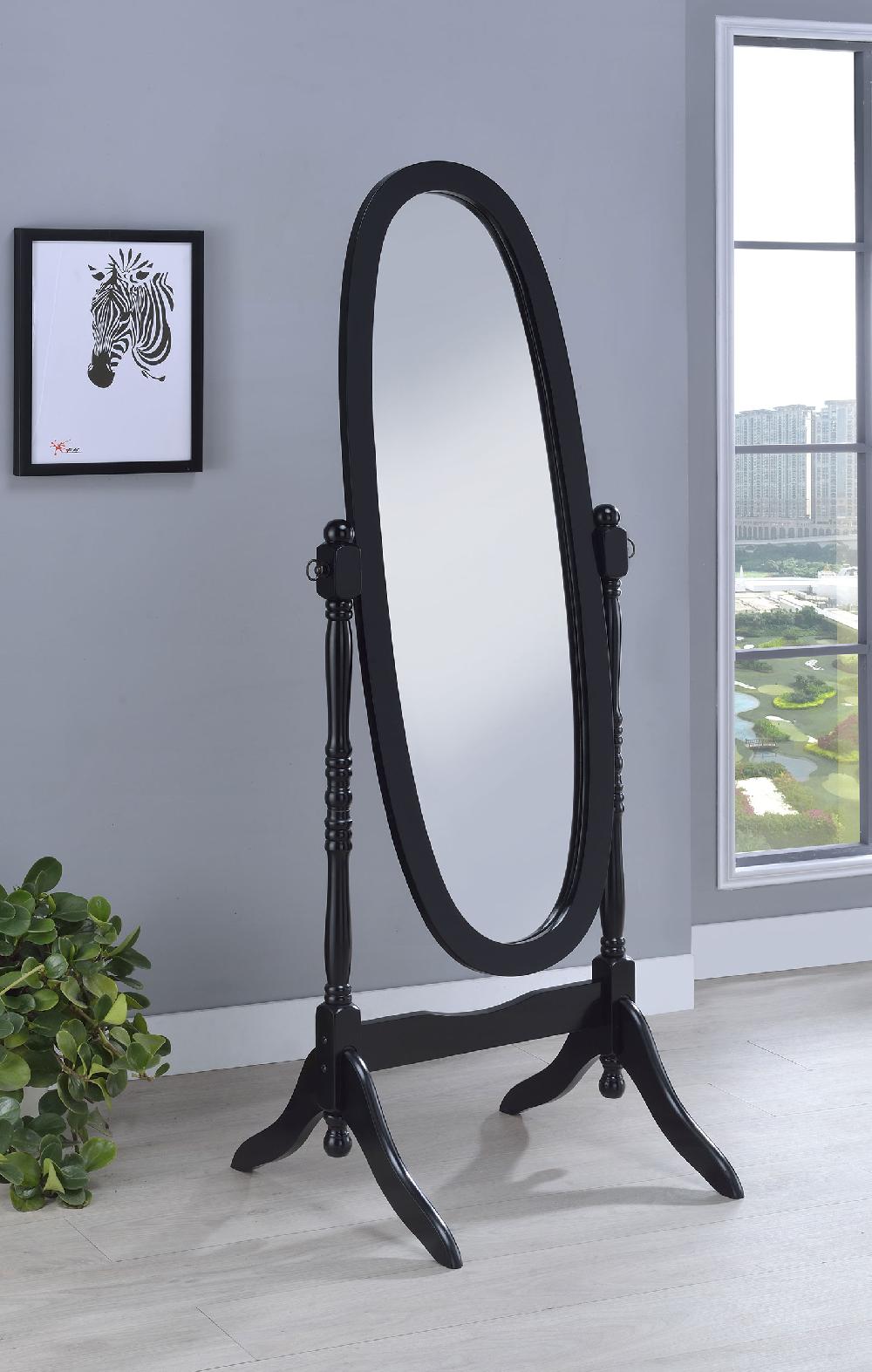 Coaster Foyet Wood Adjustable Full Length Cheval Mirror Black