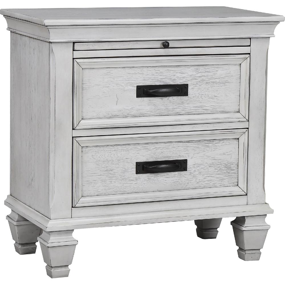 coaster Franco 2-drawer Nightstand Distressed White