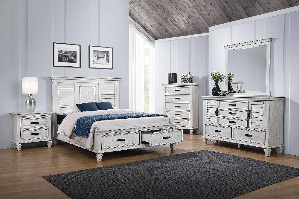 Coaster Franco 5-drawer Bedroom Chest Distressed White