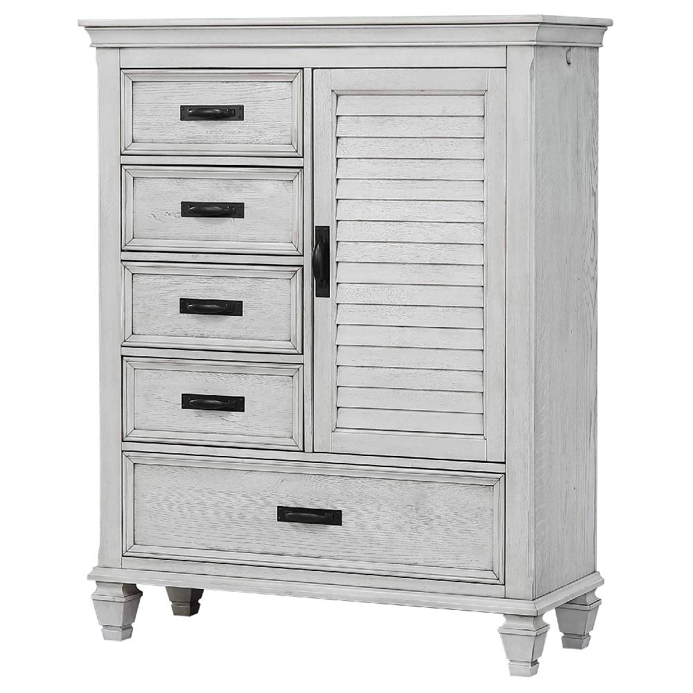 Coaster Franco 5-drawer Door Chest Distressed White
