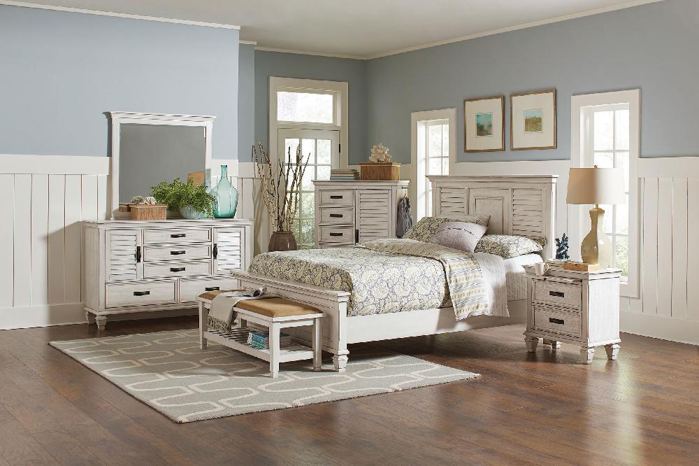 Coaster Franco 5-drawer Door Chest Distressed White
