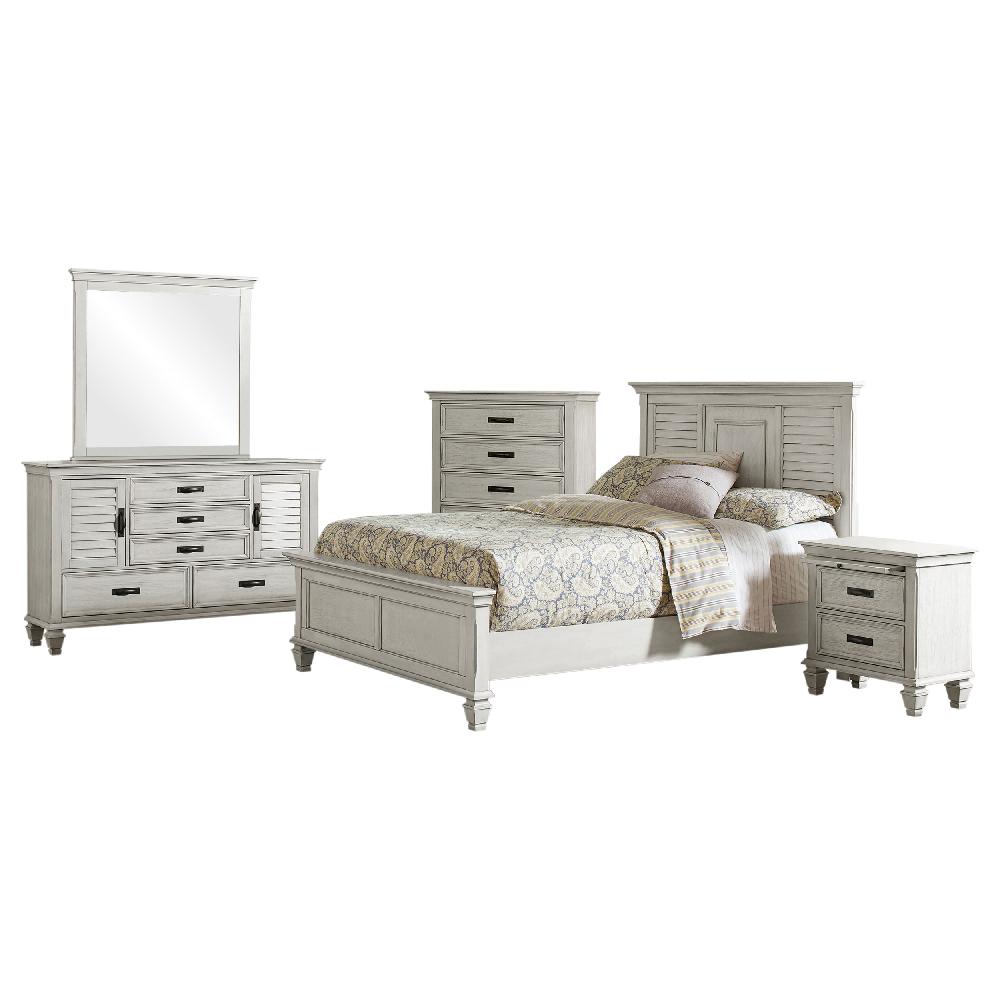 Coaster Franco 5-piece Queen Bedroom Set Distressed White