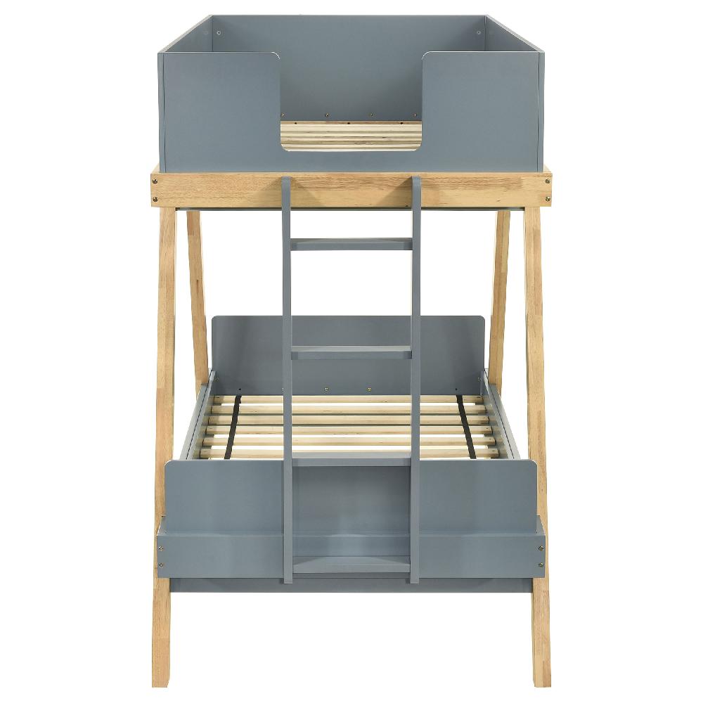 Coaster Frankie Wood Twin Over Twin Bunk Bed Blue And Natural
