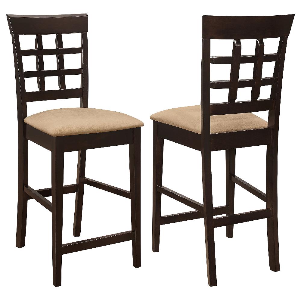 coaster Gabriel Lattice Back Counter Chair Cappuccino (Set of 2)