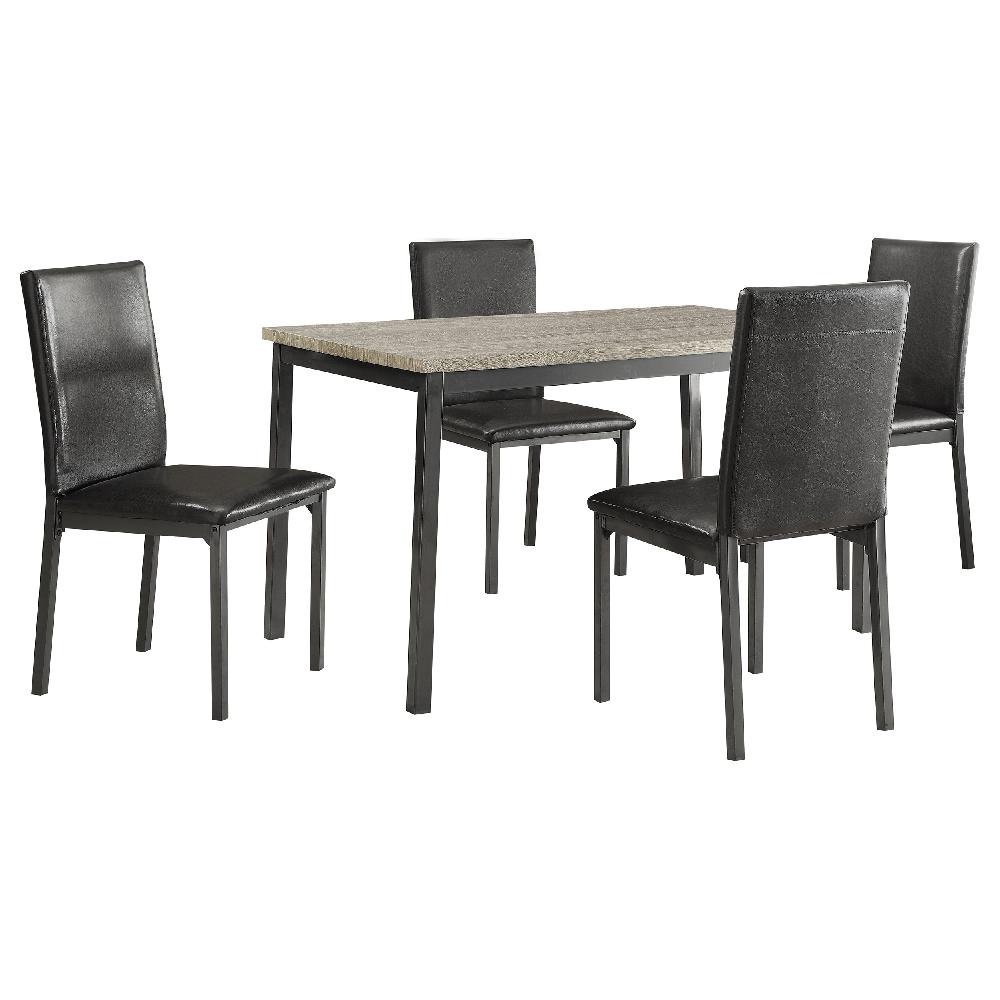Coaster Garza 5-piece Rectangular Dining Table Set Black