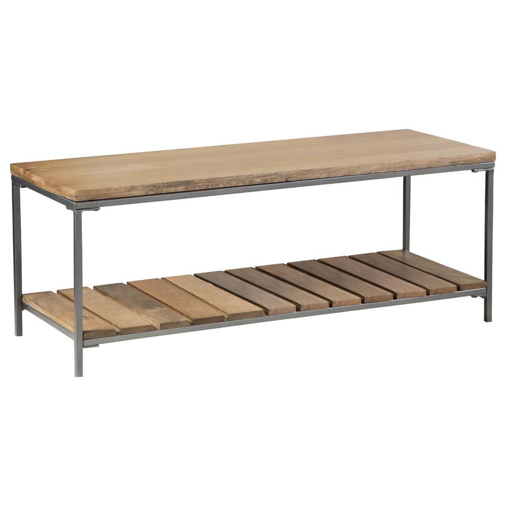 coaster Gerbera Wood Accent Bench with Shelf Natural and Gunmetal