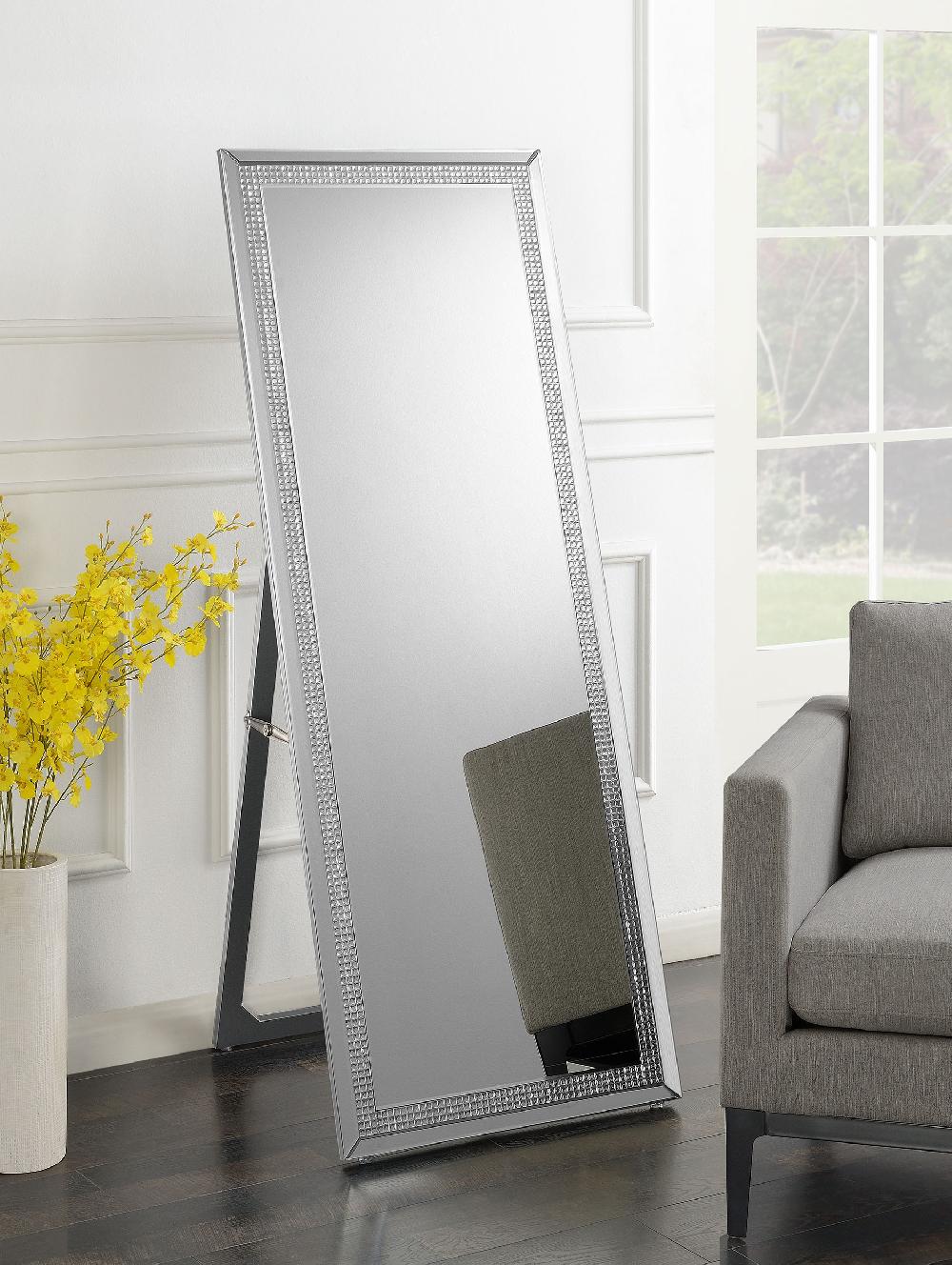 Coaster Giddish 24 X 64 Inch Full Length Standing Mirror Silver