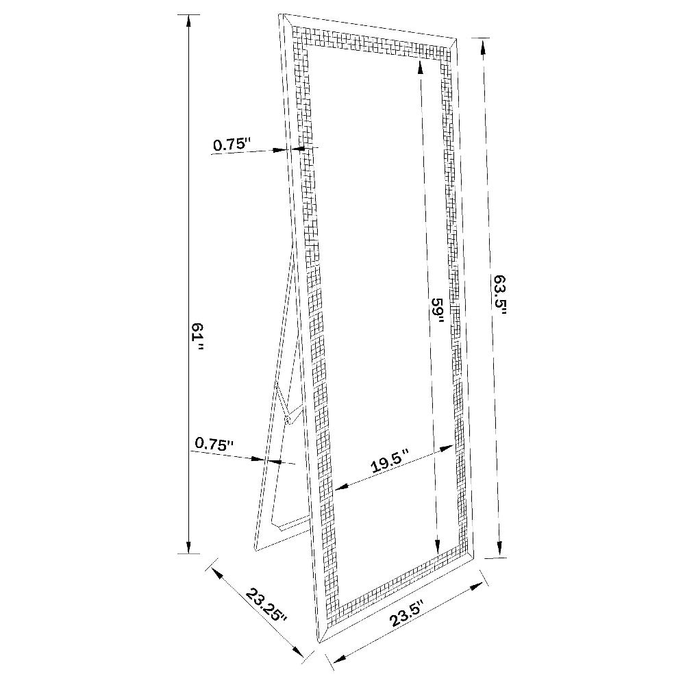 Coaster Giddish 24 X 64 Inch Full Length Standing Mirror Silver