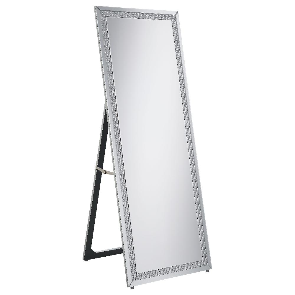 coaster Giddish 24 x 64 Inch Full Length Standing Mirror Silver