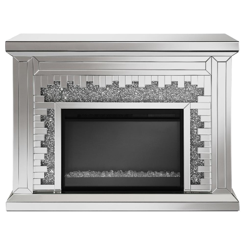 Coaster Gilmore Mirrored Freestanding Electric Fireplace Silver