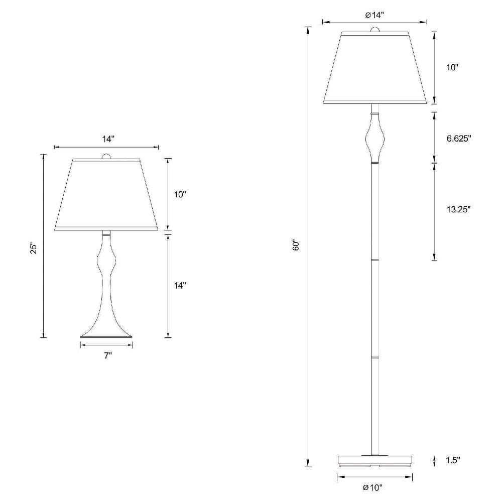 Coaster Griffin 3-piece Floor And Table Lamp Set Brushed Nickel