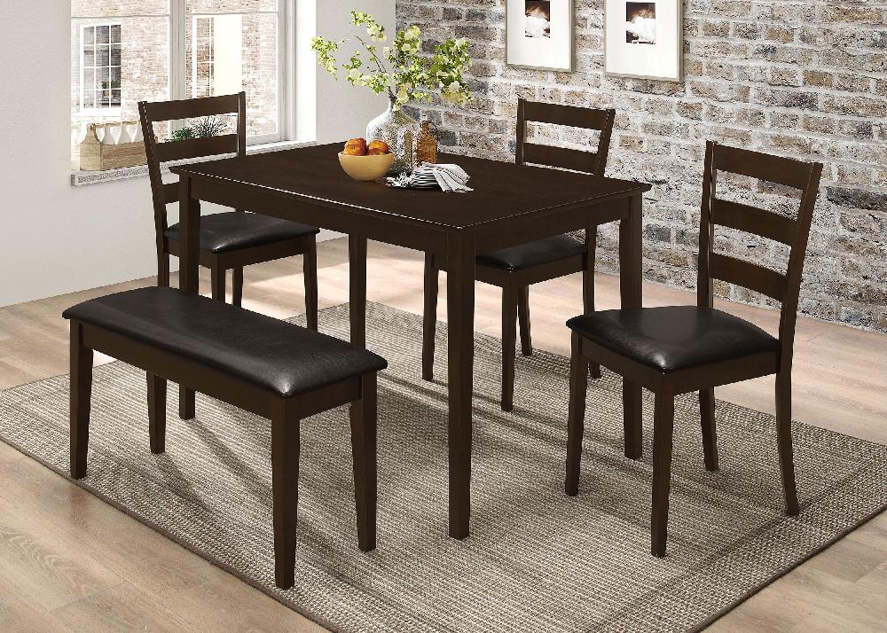 coaster Guillen 5-piece Rectangular Dining Table Set Cappuccino