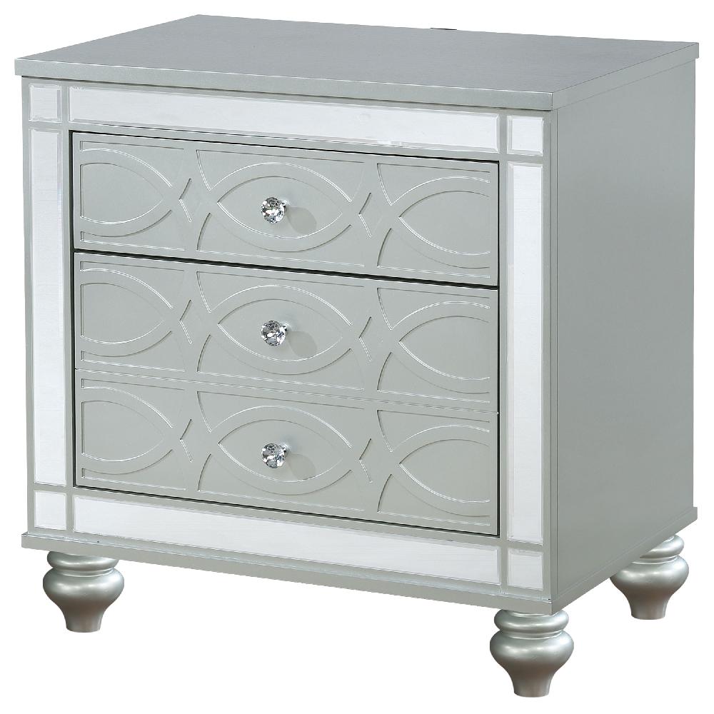 Coaster Gunnison 2-drawer Nightstand Silver Metallic