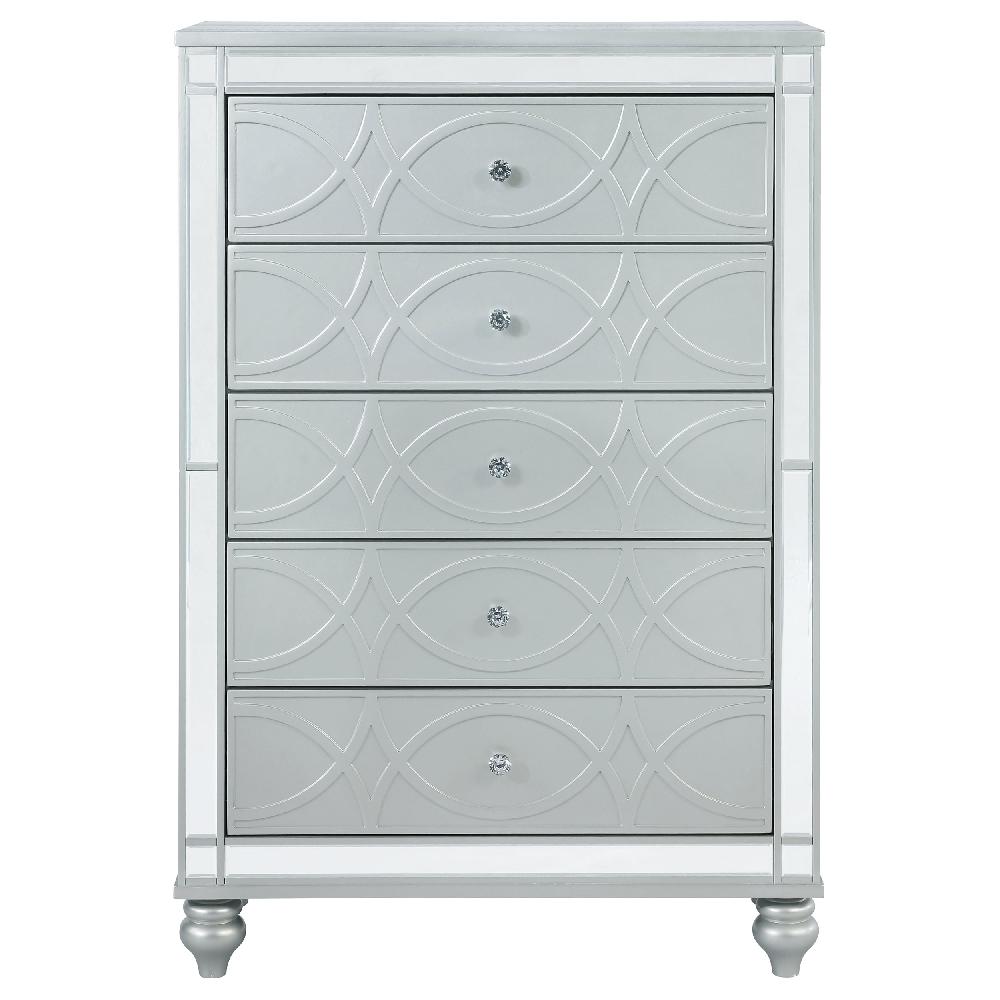 Coaster Gunnison 5-drawer Bedroom Chest Silver Metallic