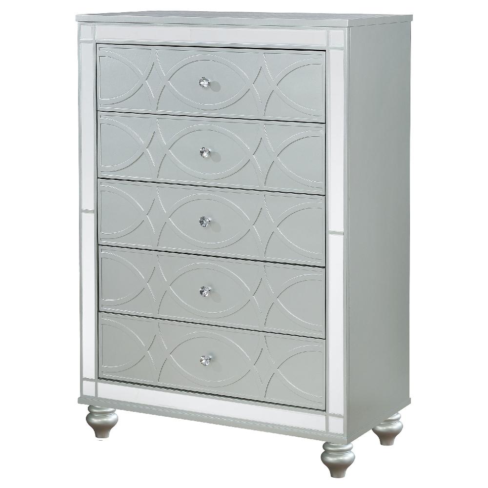 Coaster Gunnison 5-drawer Bedroom Chest Silver Metallic