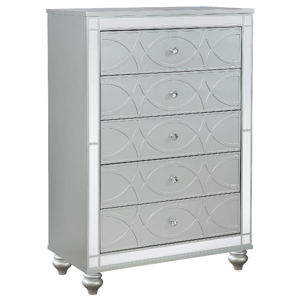 coaster Gunnison 5-drawer Bedroom Chest Silver Metallic