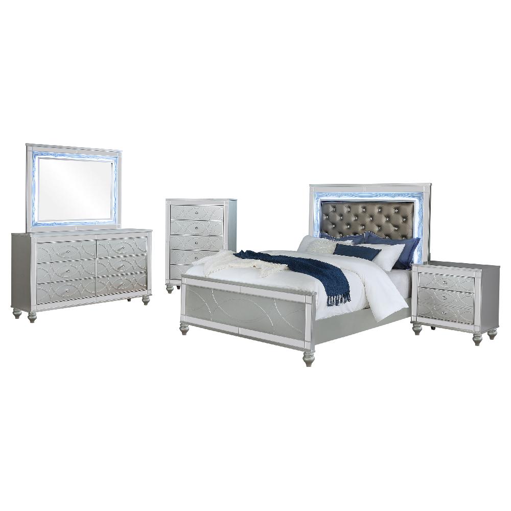 Coaster Gunnison 5-piece Queen Bedroom Set Silver Metallic