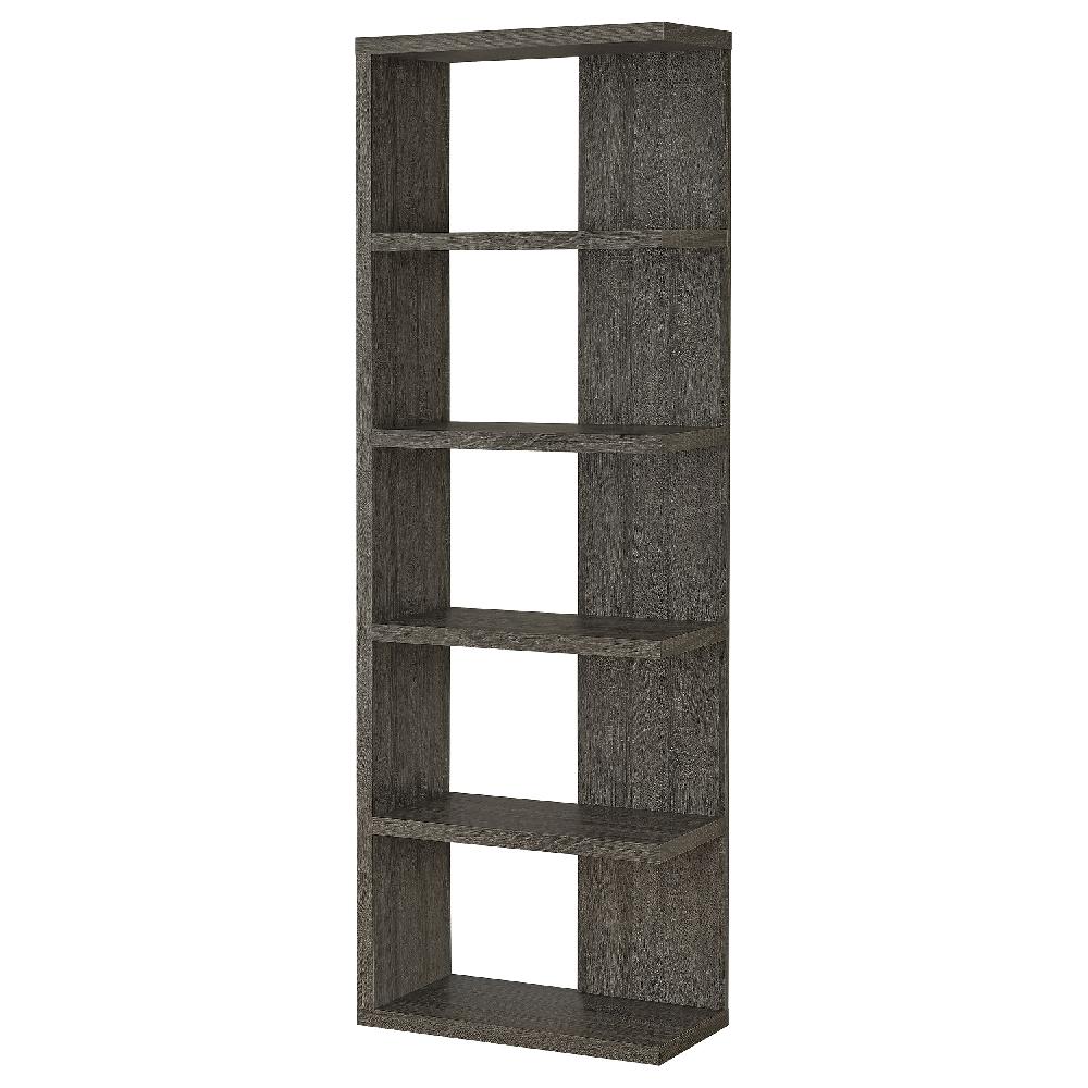 Coaster Harrison 71-inch 5-shelf Bookshelf Weathered Grey