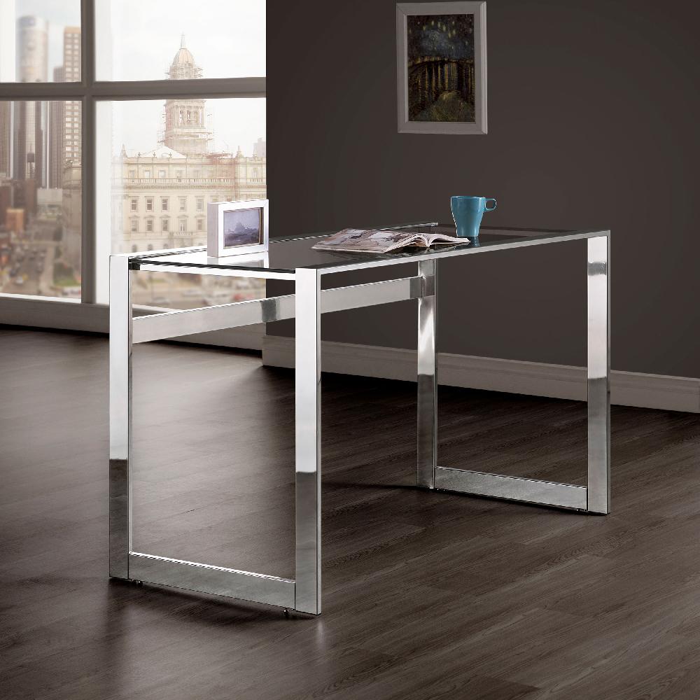 Coaster Hartford 47-inch Glass Top Writing Desk Chrome