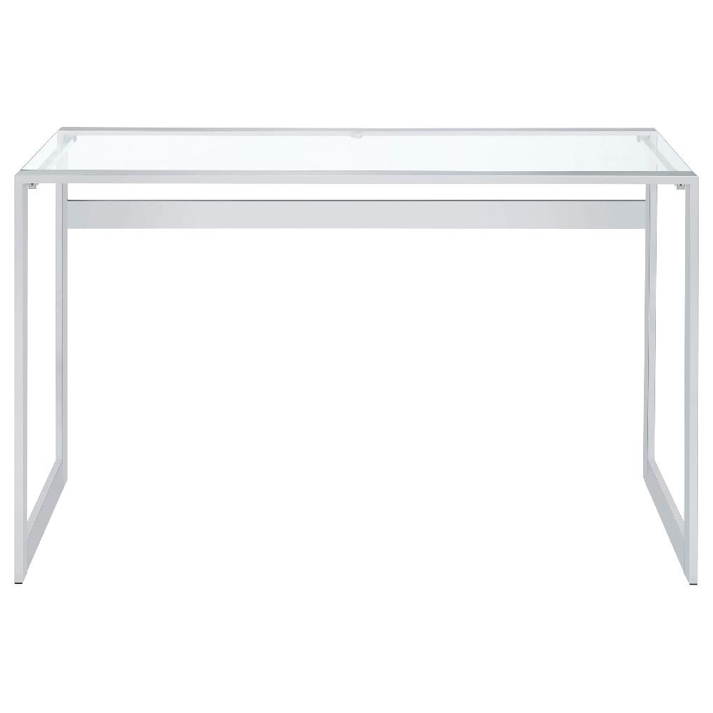 Coaster Hartford 47-inch Glass Top Writing Desk Chrome