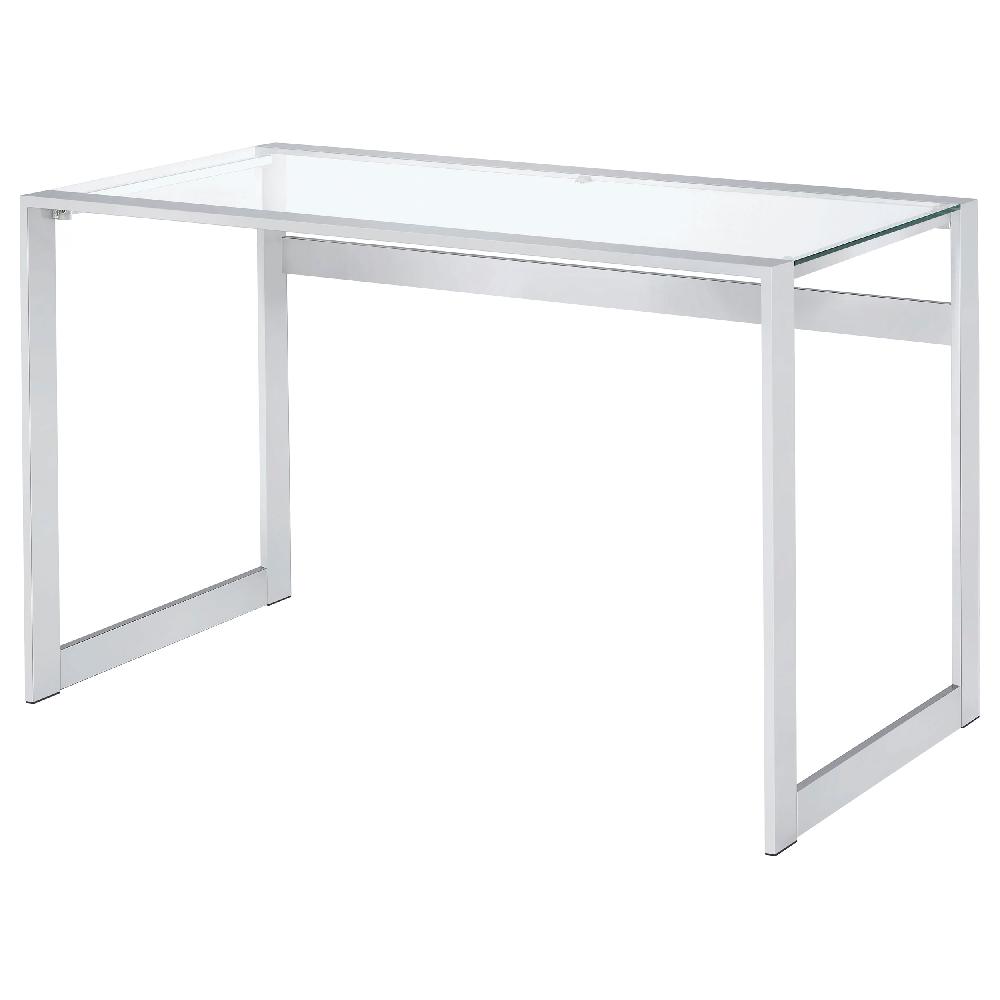 Coaster Hartford 47-inch Glass Top Writing Desk Chrome