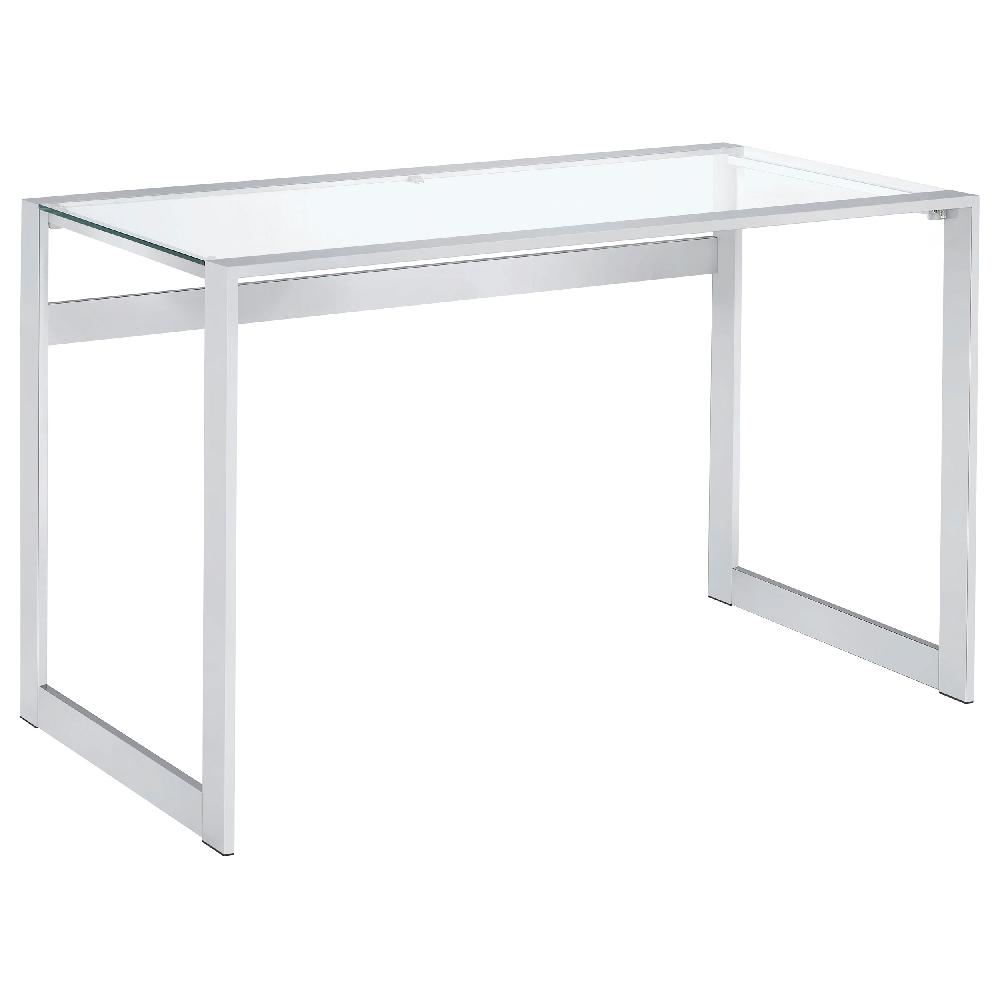 coaster Hartford 47-inch Glass Top Writing Desk Chrome