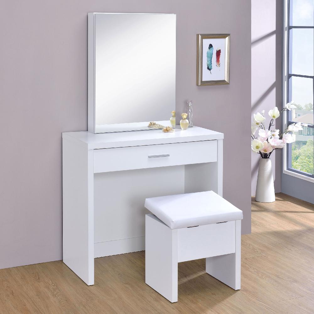 Coaster Harvey Vanity Set With Lift-Top Stool White