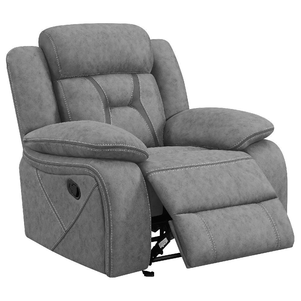 Coaster Higgins Upholstered Glider Recliner Chair Grey