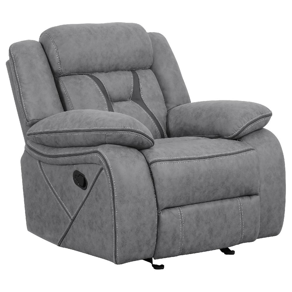 coaster Higgins Upholstered Glider Recliner Chair Grey
