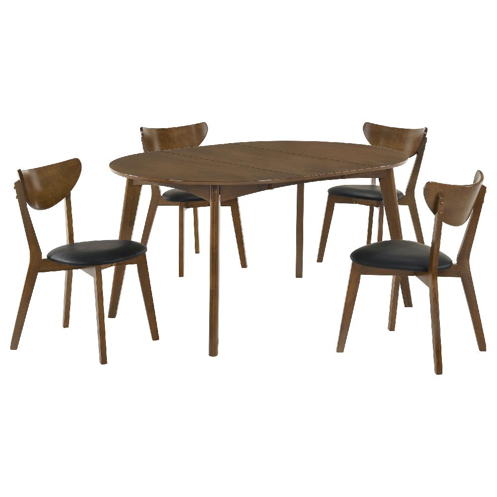 Coaster Jedda 5-piece Oval Dining Table Set Dark Walnut