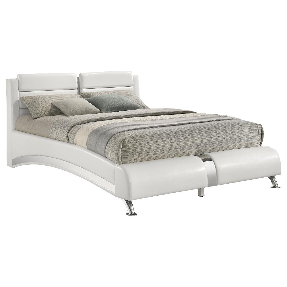 Coaster Jeremaine Upholstered Queen Sleigh Bed White